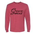 thumbnail image 2 of Wild Bobby Grace Wins Script Inspirational/Christian Men Long Sleeve Shirt, Vintage Heather Red, X-Large, 2 of 5
