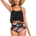 thumbnail image 4 of Fnooota Tankini Swimsuits for Women, High Waisted Printed Stretch 2 Piece Bathing Suits Black Size XL, 4 of 6