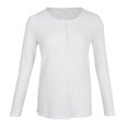 thumbnail image 2 of Suéter de punto sólido informal para mujer, , blusa holgada, METRO Sunnimix suéter de punto botón de las mujeres, 2 of 8