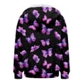 thumbnail image 5 of Kaprioy Womens Zip Up Oversized Hoodie Fall Fashion Clothing Trendy Numerous Butterfly Graphic Clothes Y2K Essentials Hoodie Purple, L, 5 of 7