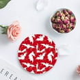 thumbnail image 4 of RYLABLUE Halloween Bat Pattern Red Set of 6 Round Coaster for Drinks, Absorbent Ceramic Stone Coasters Cup Mat with Cork Base for Home Kitchen Room Coffee Table Bar Decor, 4 of 5