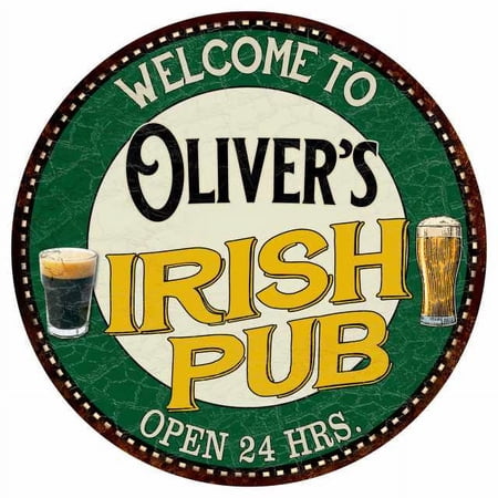 Oliver s Irish Pub 12 Round Metal Sign Kitchen Bar Wall Décor 200120036335