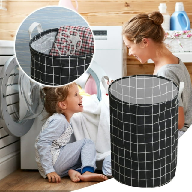 Foldable Canvas Laundry with Wide Opening for Efficient Clothes Organization and Storage Medium Size Fabric Hamper