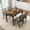 Amber Marble-Olive Frame, variant on Alpha Joy Farmhouse Dining Table Set for 4 Solid Wood Kitchen Chairs and Table Set, Dark Walnut