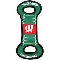 Pets First Collegiate Wisconsin Badgers Football Field Toy for DOGS & CATS. Heavy-Duty, Durable toys with Squeakers