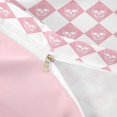 thumbnail image 4 of Homewish Gothic Skull Checkered Twin Duvet Cover,Halloween Themed Twin Bedding,Pink White,Pink Reversible,2pcs,1 Duvet Cover and 1 Pillowcase, 4 of 6