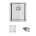 thumbnail image 1 of Stylish Undermount 16" Stainless Steel Double Bowl Kitchen Sink with Grid and Strainer S-509XG, 1 of 11