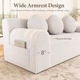 thumbnail image 5 of SESSLIFE Corduroy Boneless Couch, 71" 3 Seater Comfy Cloud Couch with 3 Pillows & Side Pockets, Floor Sofa for Living Room, No Assembly, White, 5 of 8