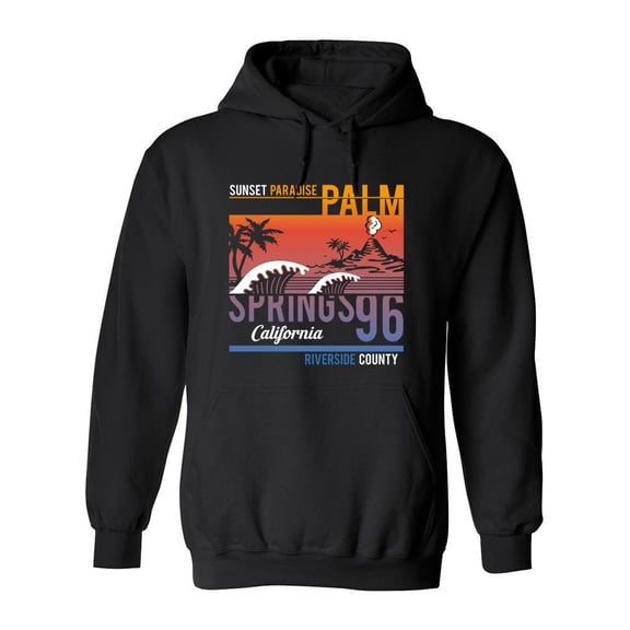 Sunset Paradise, Palm Springs Hoodie Men -Image by Shutterstock, Male Medium