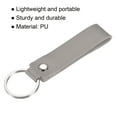 thumbnail image 4 of Uxcell Circle Keyring PU Ornament Key-Holder Lanyard Leather Keychain, Gray 2 Pack, 4 of 5