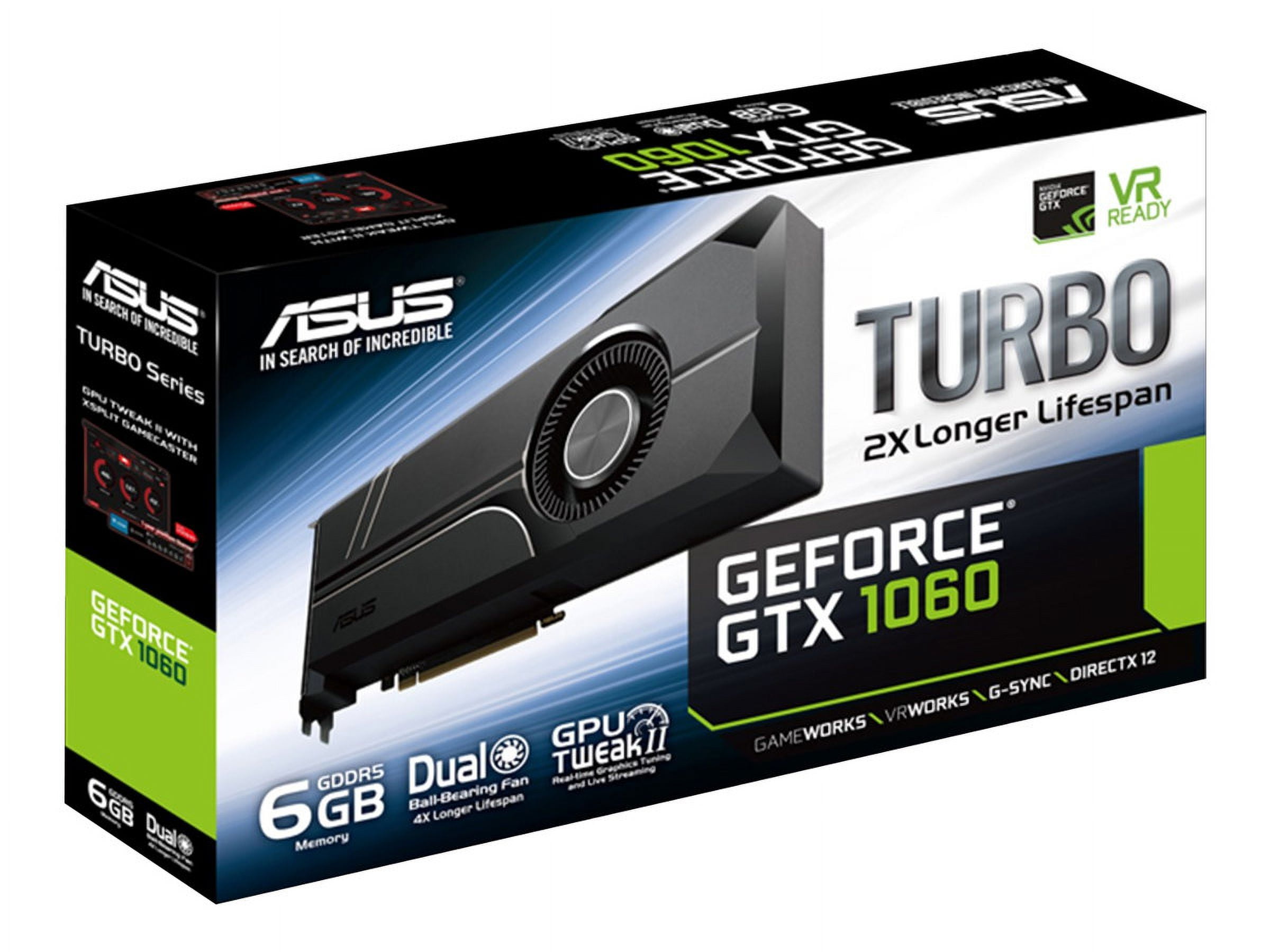 ASUS TURBO-GTX1060-6G - Graphics card - GF GTX 1060 - 6 GB GDDR5