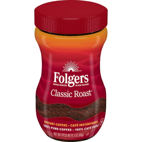Pack of 2 - Folgers Classic Roast Instant Coffee, 3-Ounce Jar