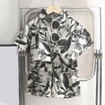 thumbnail image 2 of KPOPLK Toddler Boy's 2 Piece Outfits Set for 6M 9M 12M 18M 2T 3T 4T Striped Short Sets Button Up Shirt and Shorts Clothes Sets(11-12 Years,Grey), 2 of 5