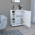 thumbnail image 2 of Depot E-Shop Tilden Bar Cart with 2 Inner Shelves, Caster Wheels and Built-in Bottle Storage, White, 2 of 7