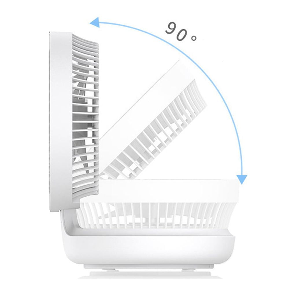ZUARFY 4000mAh USB Rechargeable Air Circulation Fan 120 Degree Oscillation 4 Speed Foldable Fan With LED Light for outdoor Home