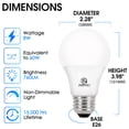 thumbnail image 2 of ENERGETIC A19 LED Light Bulb, 8Watts(60W Equivalent), 5000K Daylight, E26 Base, 760lm, ETL Listed, 24 Pack, 2 of 8