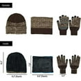 thumbnail image 5 of FREEYOKA Winter Unisex Beanie Hat Scarf Touchscreen Gloves Set, Beanie Gloves Neck Warmer Set with Warm Knit Fleece Lined (Coffee), 5 of 5
