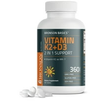 Bronson Vitamin K2 (MK7) with D3 Supplement 2 in 1 Support - Quality & Value, Bone and Heart Support Non-GMO, 360 Tablets