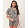 thumbnail image 2 of Moomaya Sleepwear, Shirt & Shorts Night Suit Set, Printed Cotton Pjs Lounge Set, 2 of 9