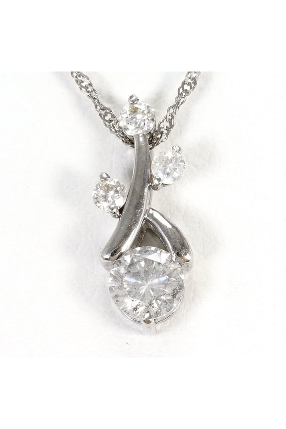Pre-Owned 18K (18-karat white gold) necklace with 0.5ct diamond, total weight 1.7g, 42cm...