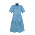 thumbnail image 6 of HLSOHJP Summer Women's Denim Dress Fashion Loose Short Sleeve Thin Jeans Dress Casual Female Clothing S-2XL Drop Shipping, 6 of 6