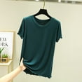 thumbnail image 2 of ZyeKqe Women's Pajamas Tops Short Sleeve Top Crewneck Sleep T Shirts Casual Comfy Sleepwear Homewear, 2 of 4