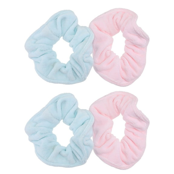 FRCOLOR Microfiber Hair Scrunchies for Women Assorted Color Absorbent Elastic Hair Ties 4 Pieces