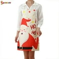 thumbnail image 2 of Spencer 1PC Christmas Kitchen Apron Santa Claus Elk Snowflake Pattern Decor for Christmas Dinner Party Cooking Baking Crafting House Cleaning, 2 of 6