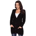 thumbnail image 4 of Women Black/Gray/Green/Red/Purple Front Pocket and Buttons Closure Cardigan, 4 of 4