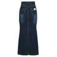thumbnail image 5 of Npasoilc Denim Skirts for Women Trendy High Waist Single Breasted Hip Wrapped Bodycon Flared Hem Skirt Solid Color Casual Jean Skirt with Pockets, 5 of 5