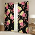 thumbnail image 2 of Manfei Cartoon Popcorn Cinema Blackout Curtains,Moive Time Curtains Pack of 2 (38x45 Each),Pink Yellow Black Window Curtains For Kids,Ultra Soft Home Decor, 2 of 6
