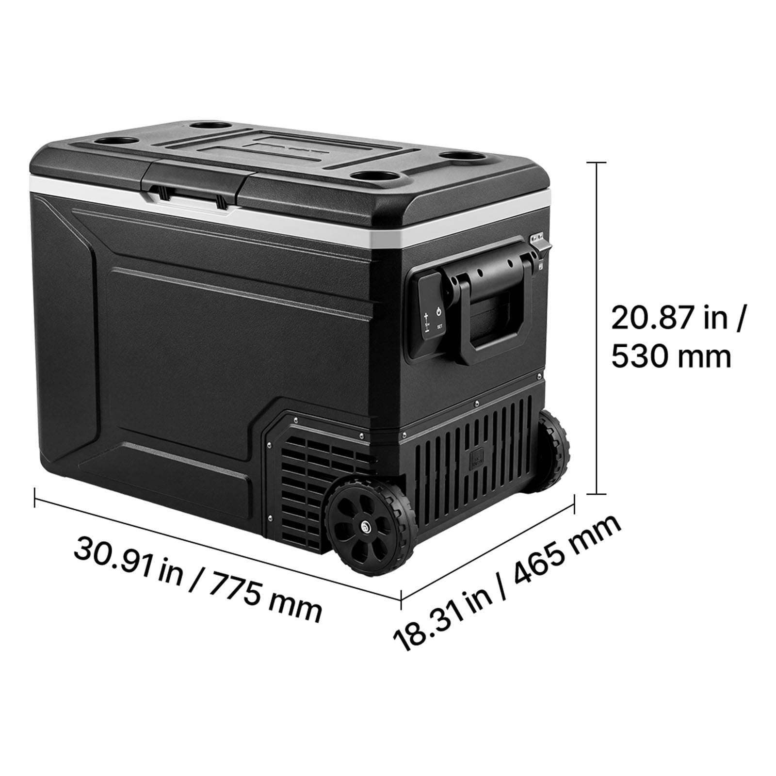KFFKFF 12 Volt Portable Refrigerator, 82.4 QT/78L Car Cooler, Electric Freezer with Handle, App Control & Wheels, 12V/24V DC 100-240V AC, -4℉ to 68℉, Ideal for Truck, Van, RV, SUV, Travel,and Camping