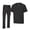Black, variant on Men's Scrub Set – Stretch V-Neck Multi-Pocket Mens Medical Uniform Scrubs Top & Cargo Pants (Black, 2X-Large)