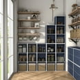 thumbnail image 3 of Furniture of America Brooks Stackable 3-Cube Wood Steel Blue Bookcase, 3 of 9