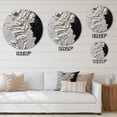 thumbnail image 5 of Designart "Tranquility Unleashed White and Black I" Abstract Marble Round Metal Art, 5 of 5