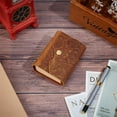 thumbnail image 4 of Leather Journal Notebook Carving Small 320 Blank Pages Kraft Paper Handmade Travel Vintage Daily 3.3x4.3in Lock Closure Portable Notepad for Man Women Gifts Artist Writing Drawing Brown, 4 of 9