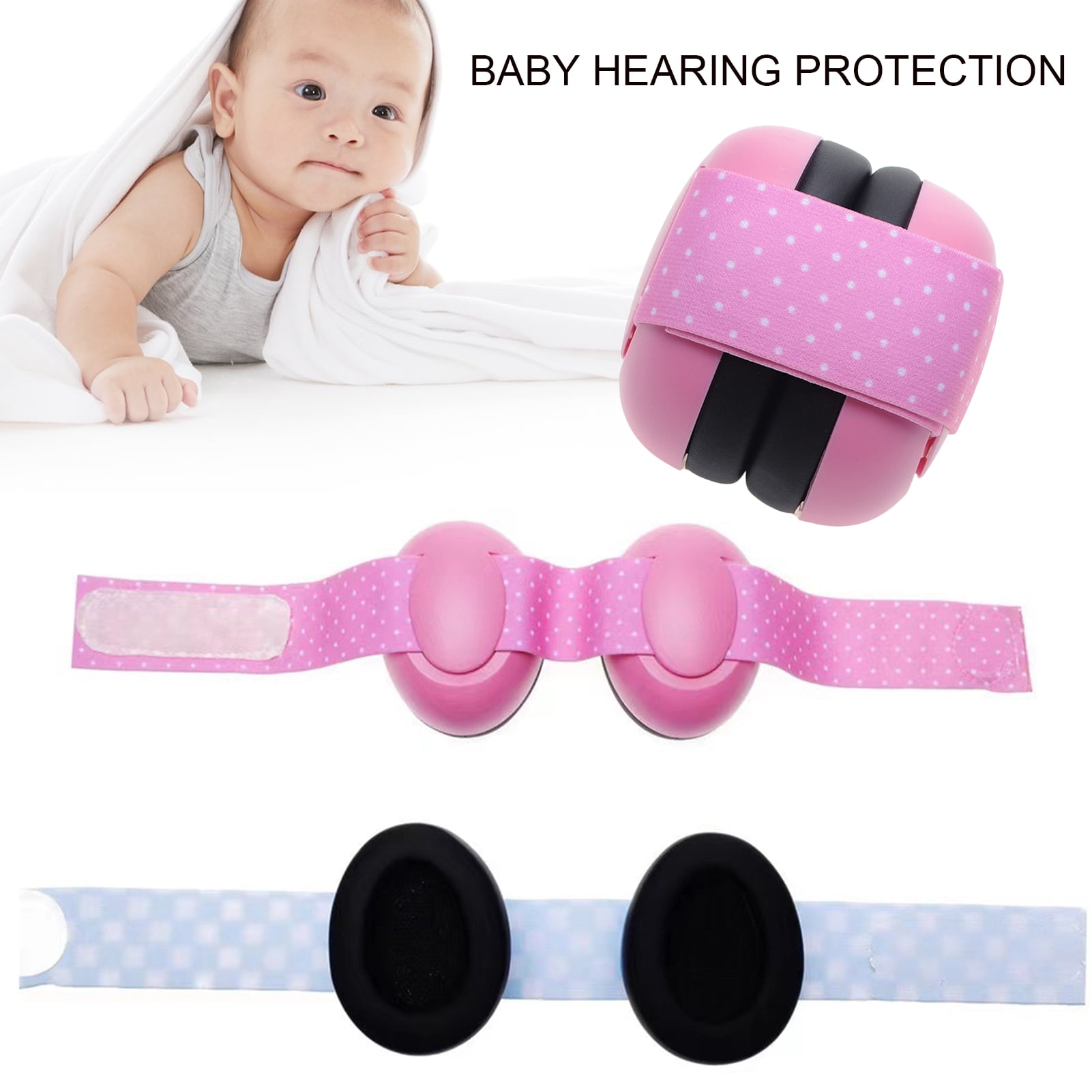 Pnellth Baby Headphones Adjustable Noise Cancelling Comfortable to Wear Infant Ear Protection Earmuffs for Babies 0-36 Months
