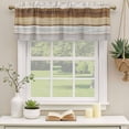 thumbnail image 2 of Vintage Brown Wood Curtain Valances for Windows, Kitchen Valance Window Treatments Panel 2 Pack, Farmhouse Wooden Plank Rustic Rod Pocket Short Curtains for Bathroom Bedroom 60 x 18 Inch, 2 of 8
