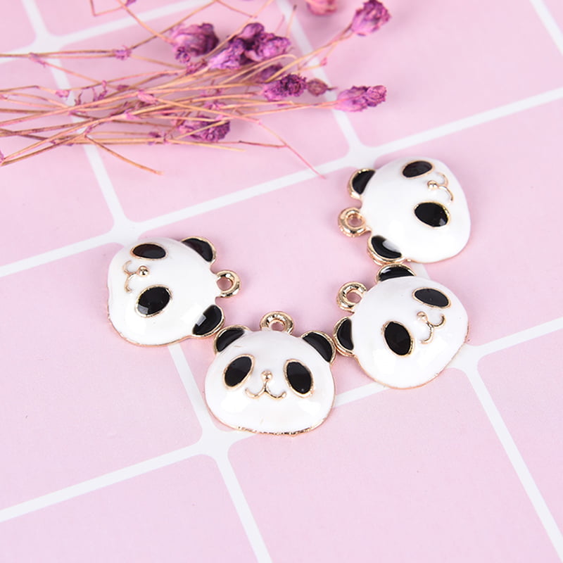 10Pcs/Set Cute Panda Animals Alloy Enamel Charms Pendant DIY Craft Jewelry G IH 