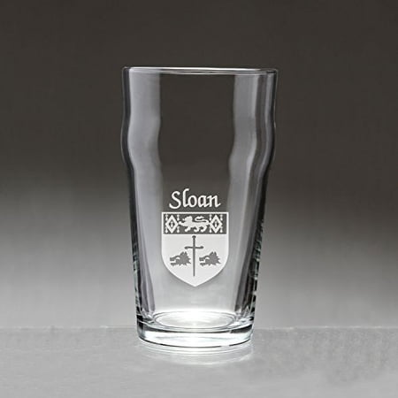 Sloan Irish Coat of Arms Pub Glasses - Set of 4 (Sand Etched)