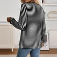 thumbnail image 5 of Maean Womens Striped Blouse Buttons Crewneck Knitted Casual Loose Pullover Long Sleeve Shirts Tops, 5 of 6