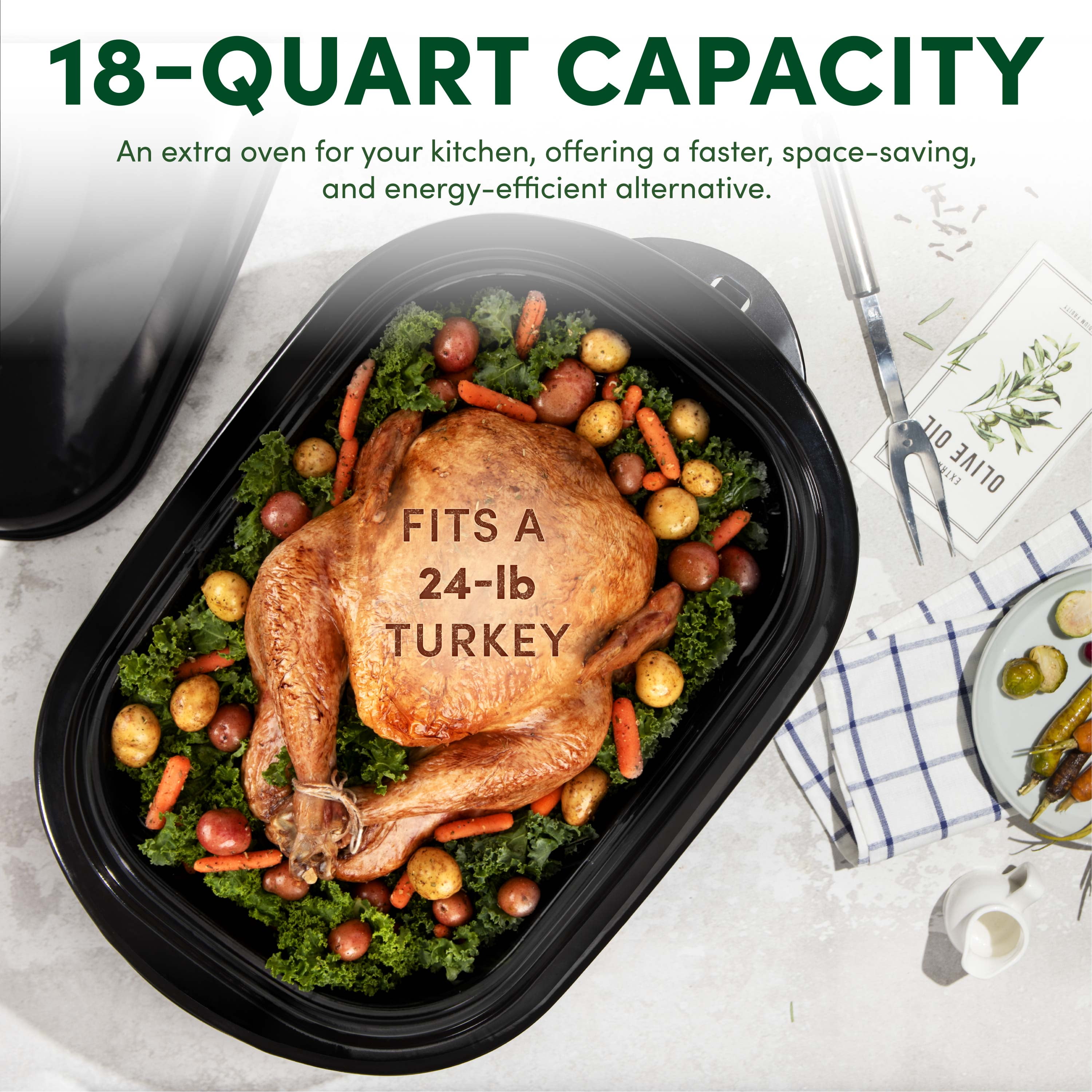 AROMA® 18Qt. Roaster Oven with High-Dome Lid (ART-718RH)