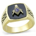 thumbnail image 1 of Alamode TK3223-9 Men IP Gold Stainless Steel Ring with Synthetic in Jet - Size 9, 1 of 1