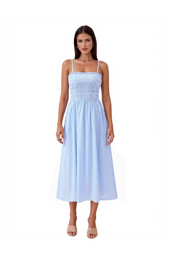 Women's Maxi Striped Dress, Sizes S-XXL