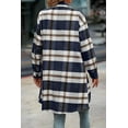 thumbnail image 6 of PRETTYGARDEN Womens Plaid Shacket Jacket Fall Fashion Long Sleeve Button Up Flannel Shirt Winter Clothing Woolen Coats, 6 of 6
