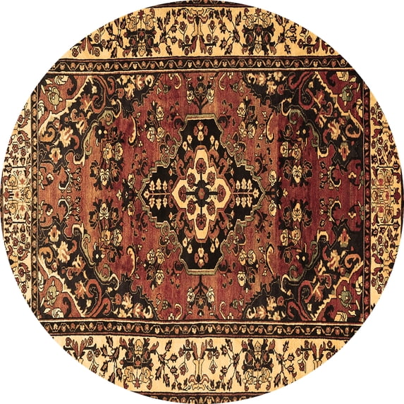 Ahgly Company Indoor Round Persian Brown Traditional Area Rugs, 6' Round