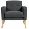 thumbnail image 6 of Gymax Set of 2 Accent Chair Upholstered Single Sofa Armchair w/ Wooden Legs Grey, 6 of 8