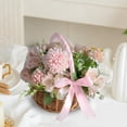thumbnail image 4 of hulanddfd Wicker Rattan Flower Basket, Small Basket with Handle Candy Storage Basket for Home Decoration(Pink), 4 of 6