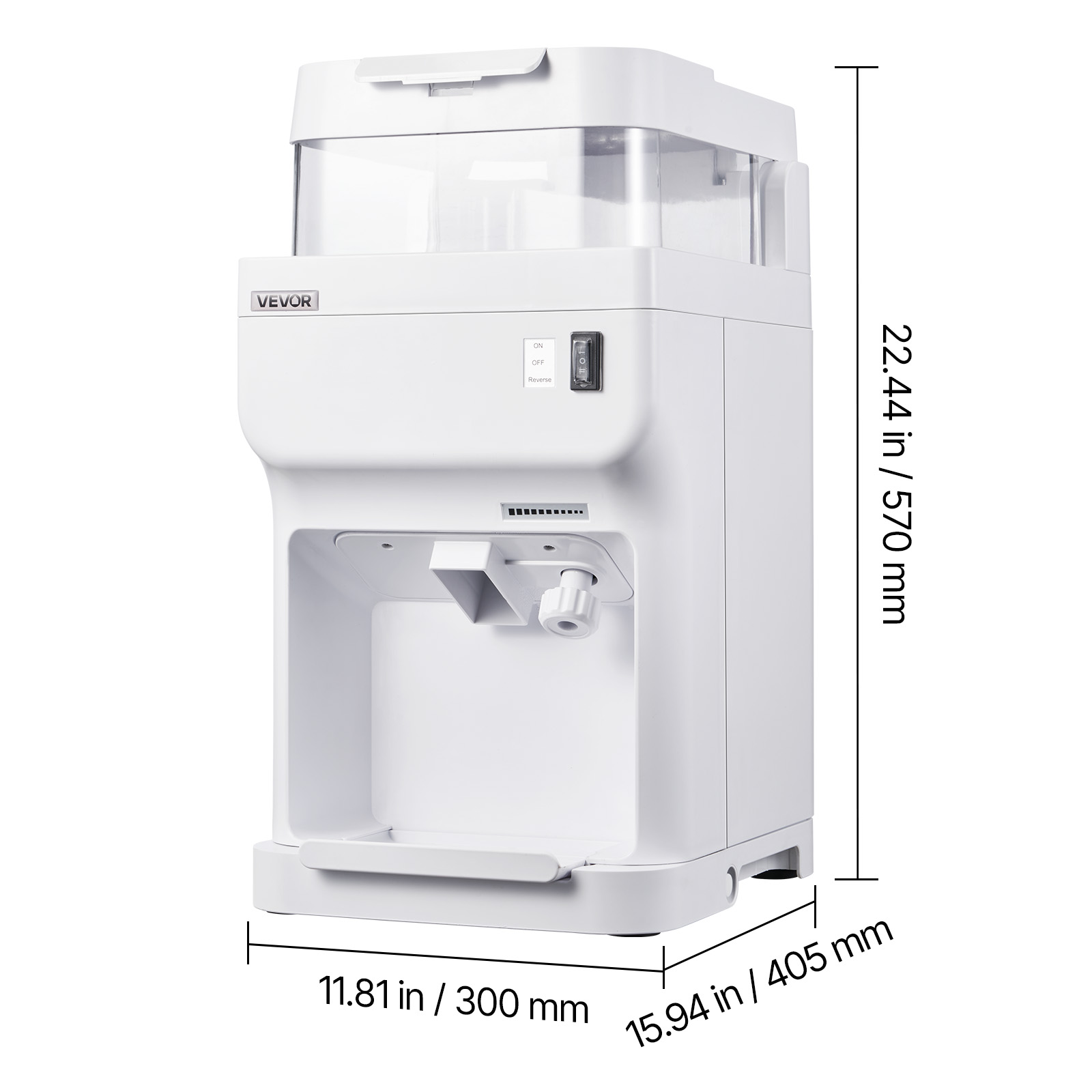 VEVOR Commercial Ice Shaver Crusher, 220lbs Per Hour Electric Snow Cone Maker with 8L Ice Cube Box, 350W 1500RPM Tabletop Shaved Ice Machine for Parties Events Bar
