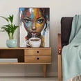 thumbnail image 5 of Abstract Black Woman Coffee Canvas Painting，Suitable for Living Room，Bedroom，Dining Room，Office，Bathroom Decoration., 5 of 8